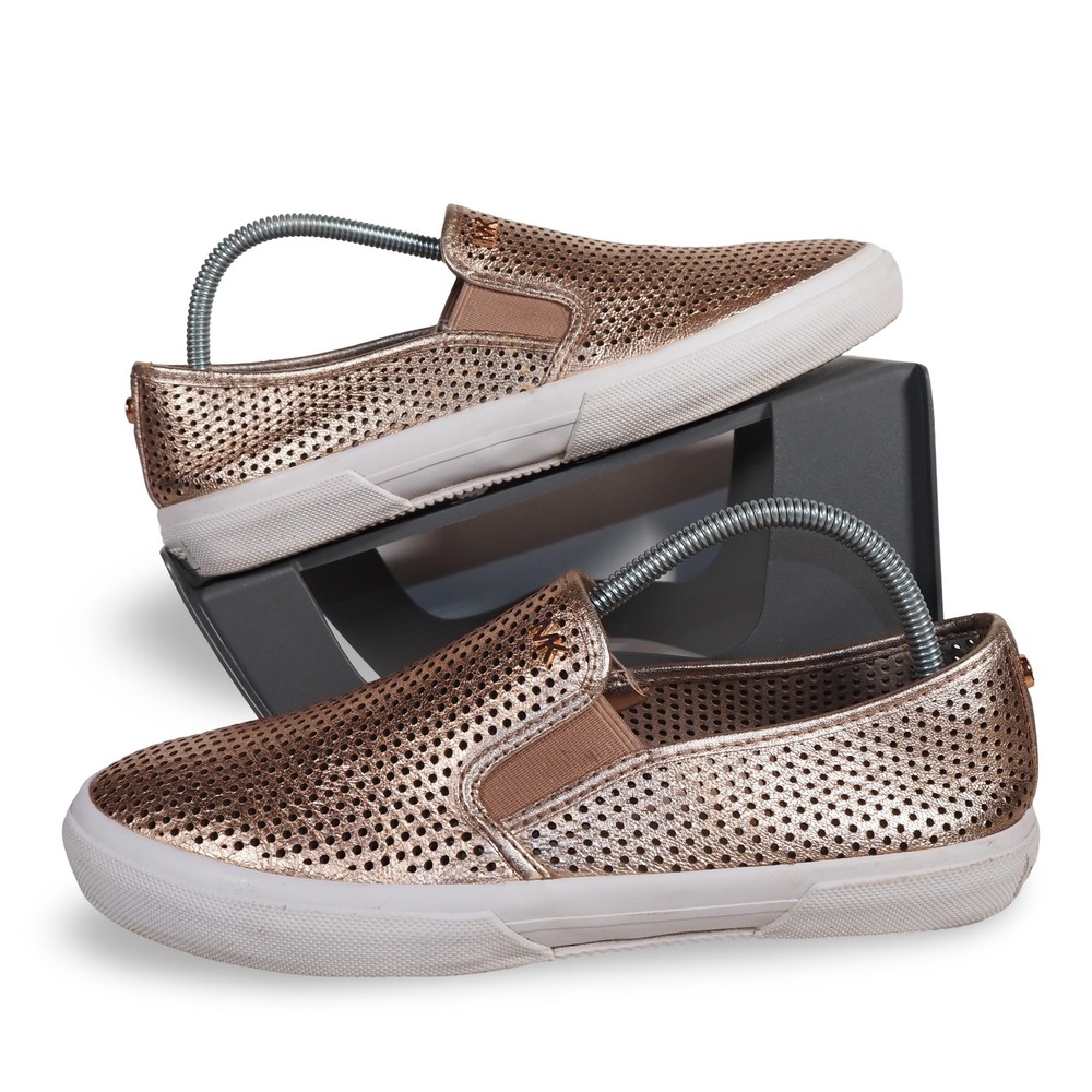 Michael Kors Rose Gold Perforated Slip On Sneakers Womens Size 7.5-8